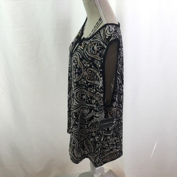 Liz Claiborne Career Grommet Tank Black Paisley XL - Picture 9 of 13